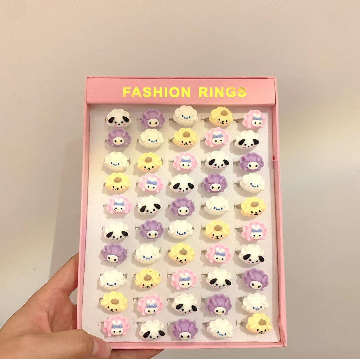 Lovely Princess Resin Toy Rings Jewelry Set - 36/50 Piece - Korean Cartoon