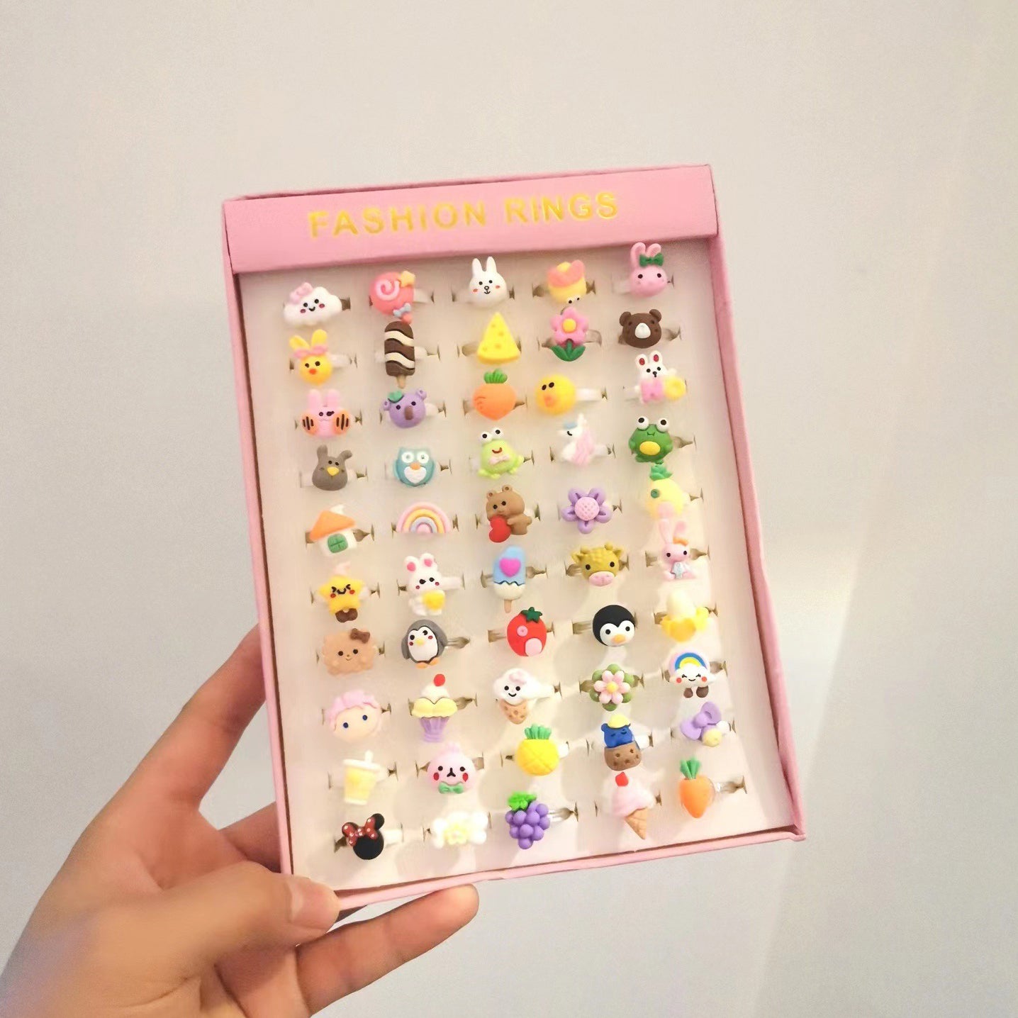 Lovely Princess Resin Toy Rings Jewelry Set - 36/50 Piece - Korean Cartoon