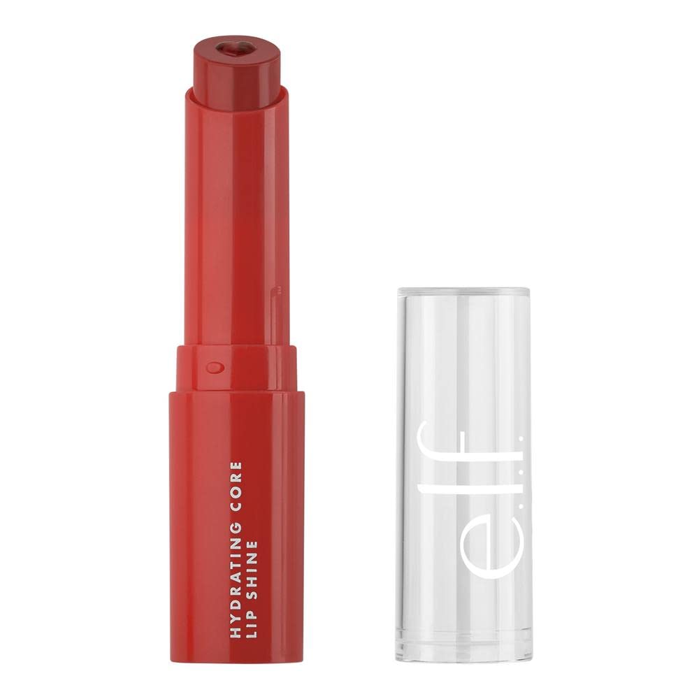 e.l.f. Hydrating Core Lip Shine, Conditioning & Nourishing Lip Balm, Sheer Color Tinted Chapstick, Ecstatic, 0.09 Oz