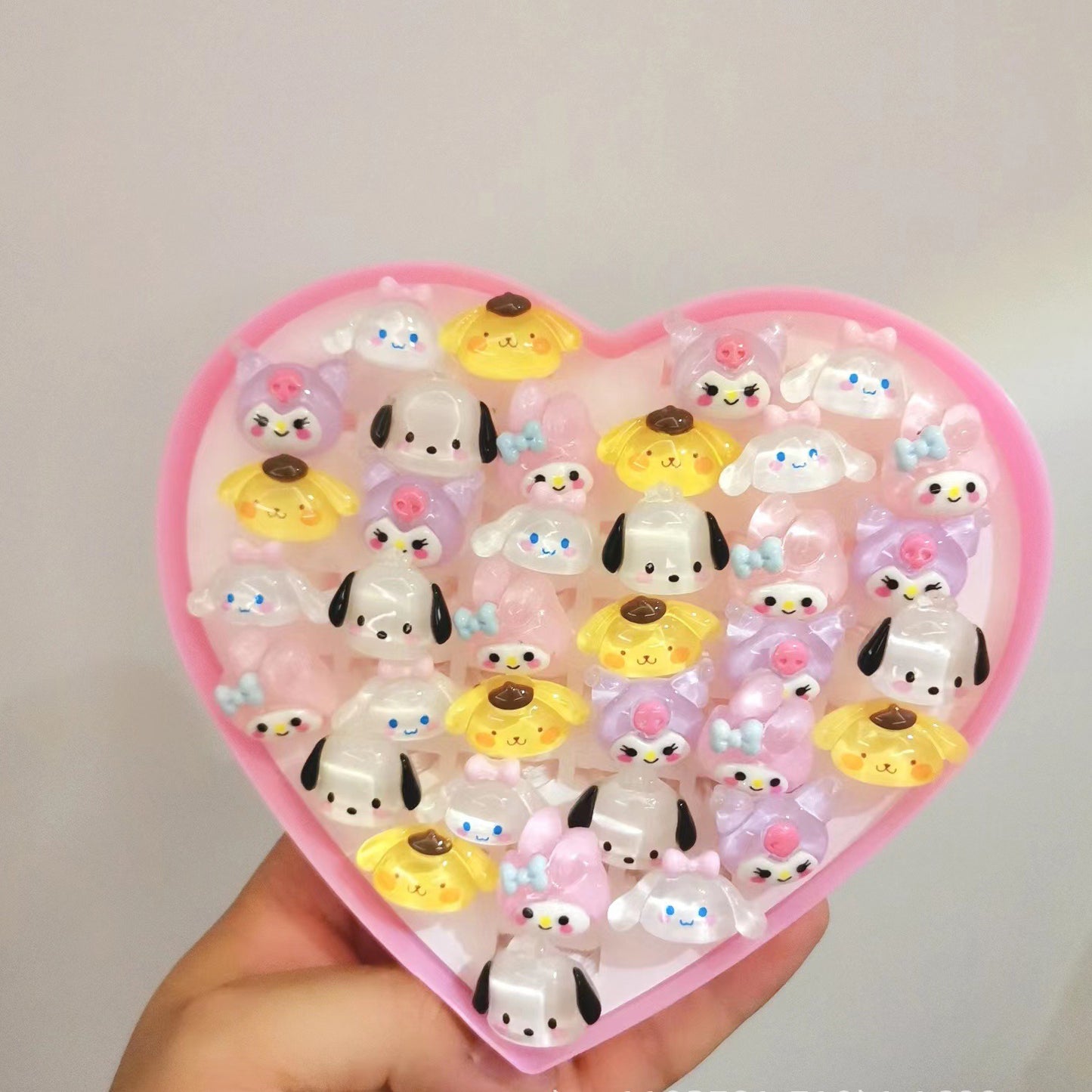 Lovely Princess Resin Toy Rings Jewelry Set - 36/50 Piece - Korean Cartoon