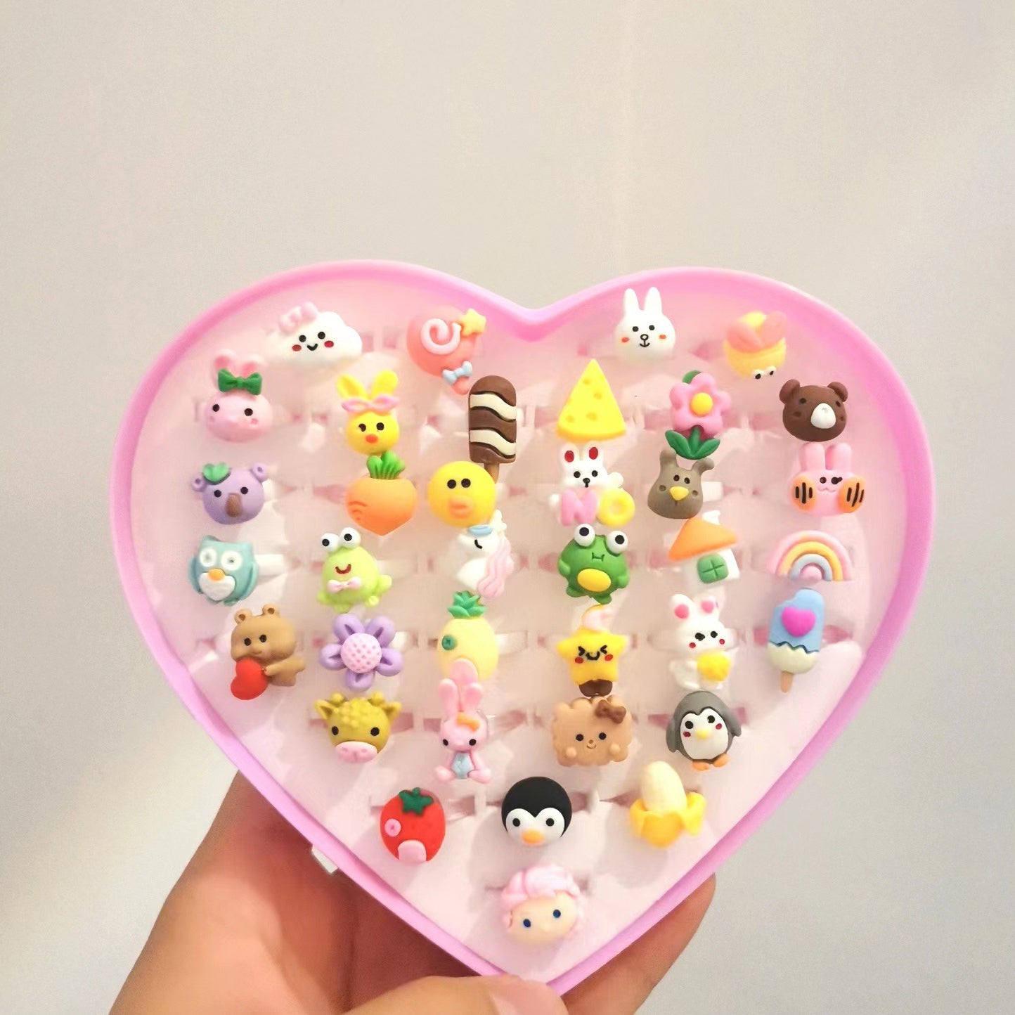 Lovely Princess Resin Toy Rings Jewelry Set - 36/50 Piece - Korean Cartoon