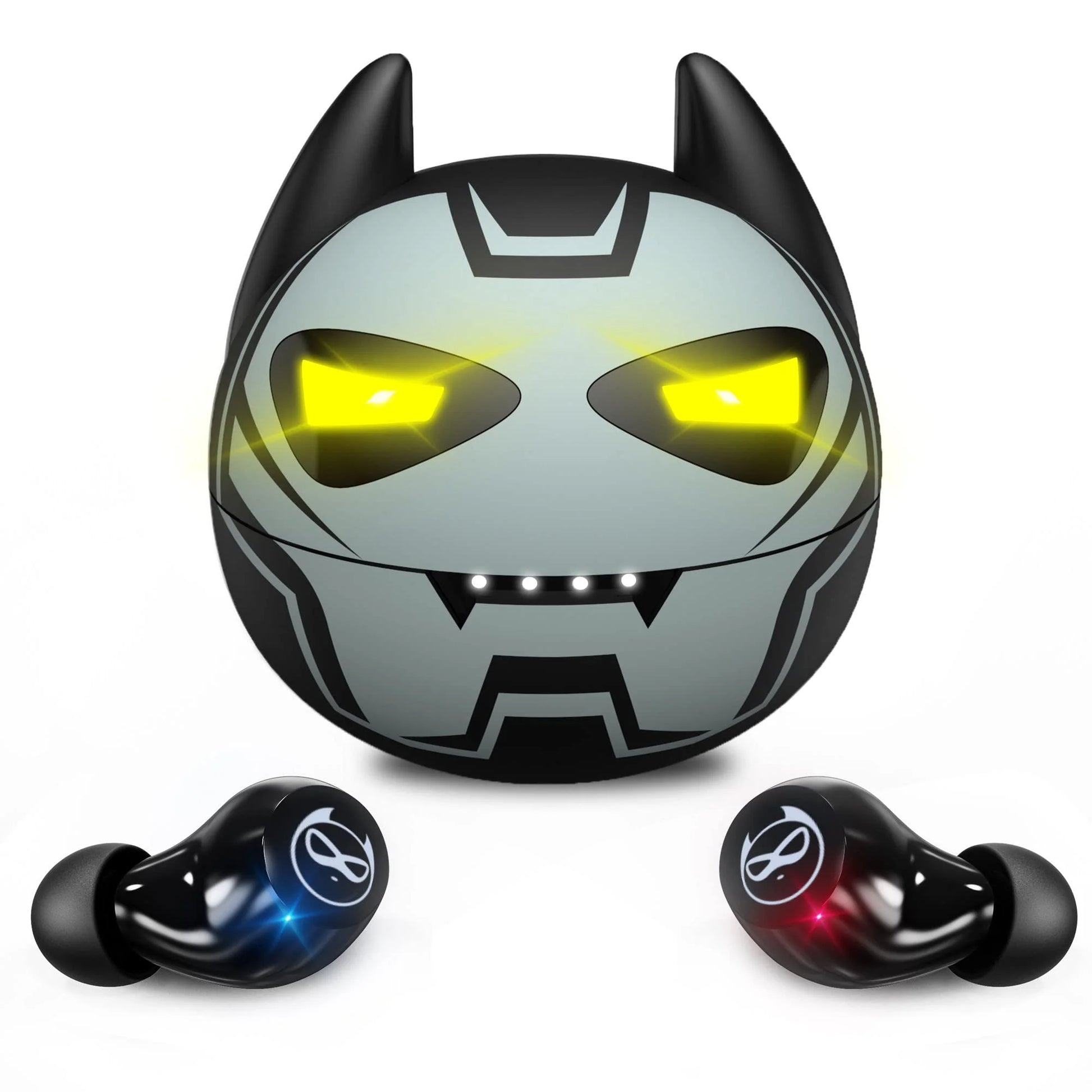 Wireless Earbuds, Bluetooth 5.0 Stereo Headphones, in-Ear Sweat-Proof Wireless Earphones Dual Mic and Noise Reduction, Touch Control Headset with Cartoon Blue Changing Men Charging Case