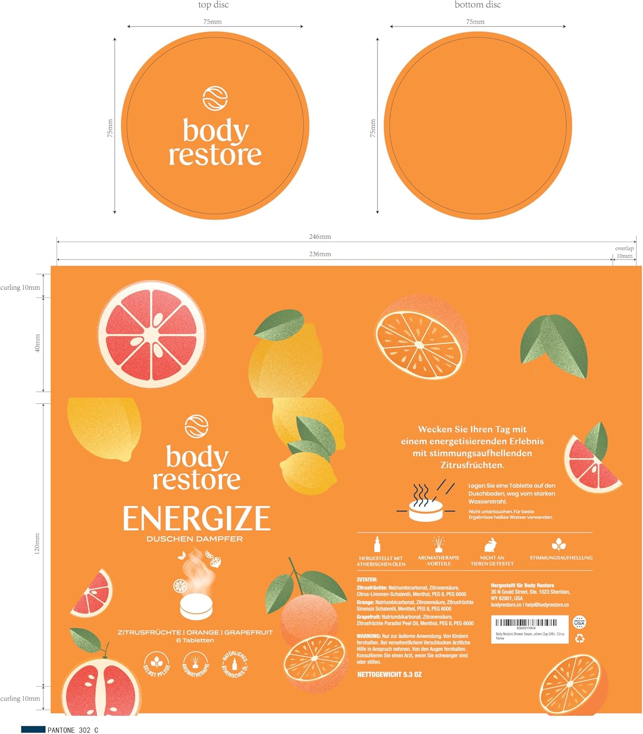 Body Restore Shower Steamers Aromatherapy 6 Pack - Galentines, Valentines Day Gifts for Her and Him, Birthday Gifts for Mom, Best Friend, Travel Essentials, Stress Relief, Self Care - Citrus