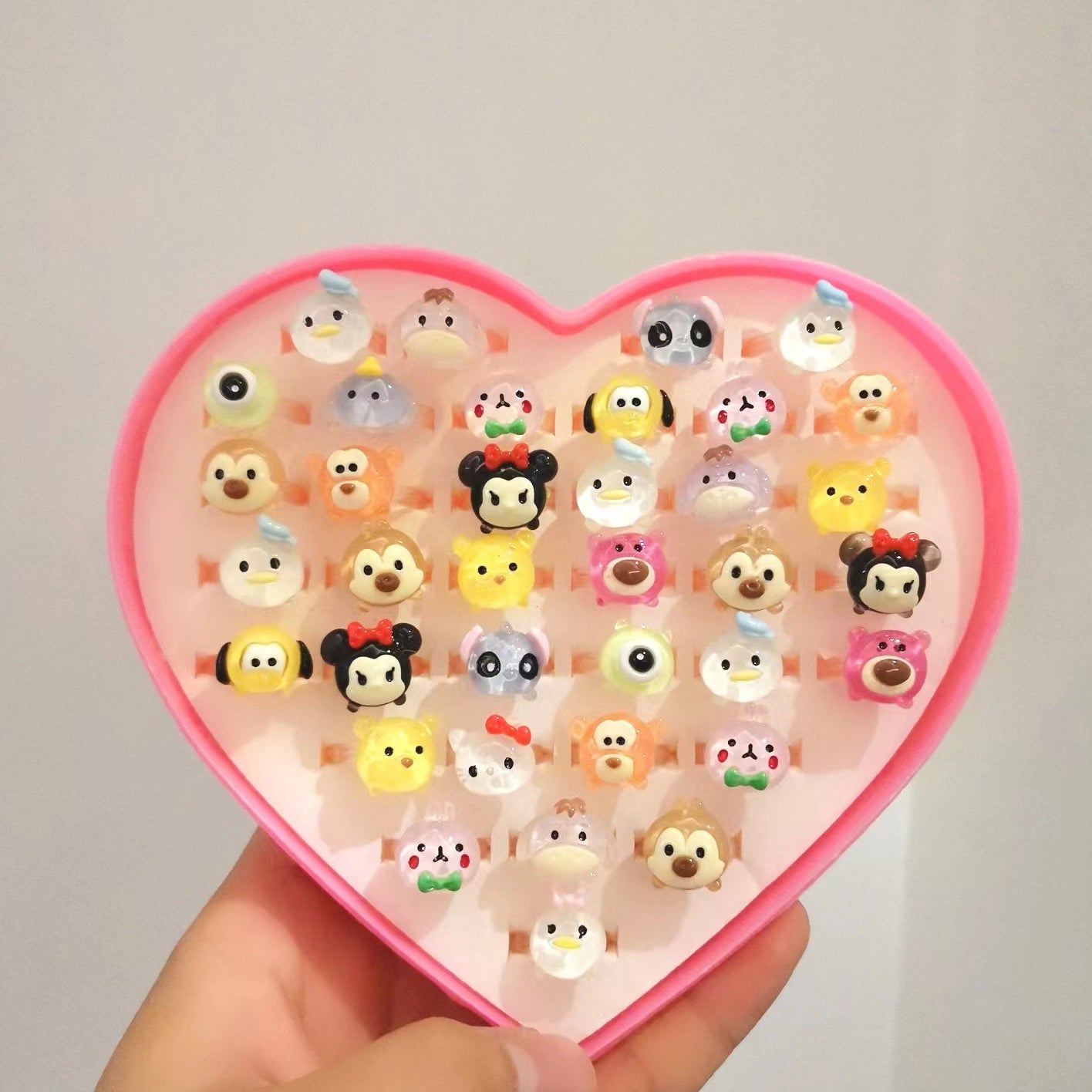 Lovely Princess Resin Toy Rings Jewelry Set - 36/50 Piece - Korean Cartoon