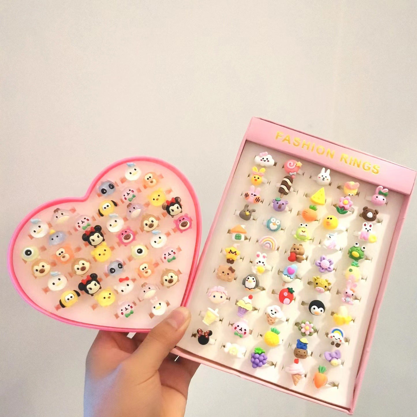 Lovely Princess Resin Toy Rings Jewelry Set - 36/50 Piece - Korean Cartoon