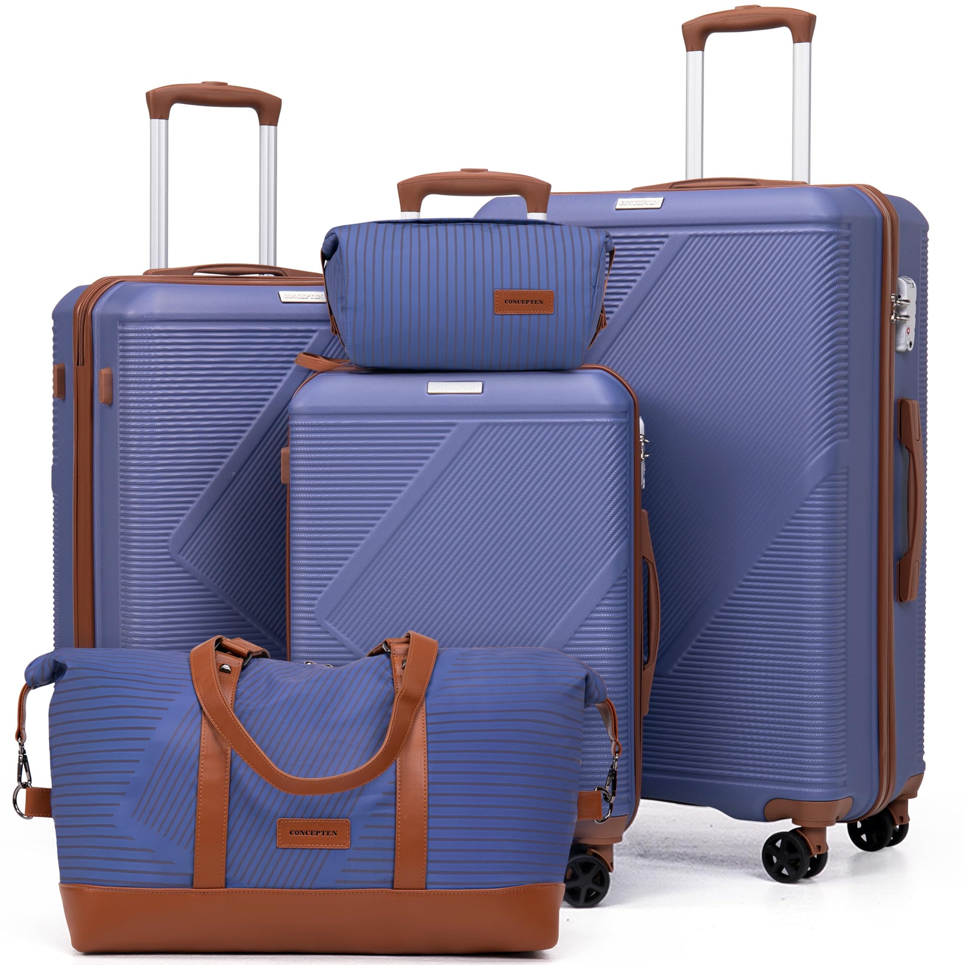 Luggage Sets 5 Piece, Suitcases With Wheels, Lightweight Travel Luggage Set With TSA Lock, ABS Hardshell Carry On Suitcase Set, Black