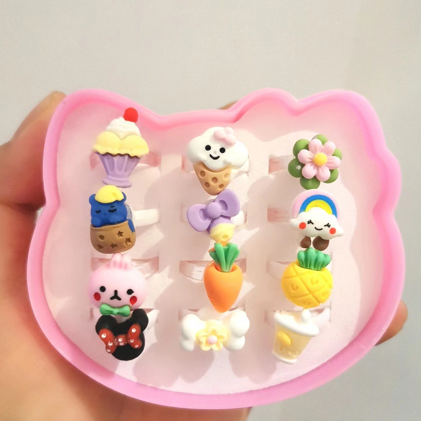 Lovely Princess Resin Toy Rings Jewelry Set - 36/50 Piece - Korean Cartoon
