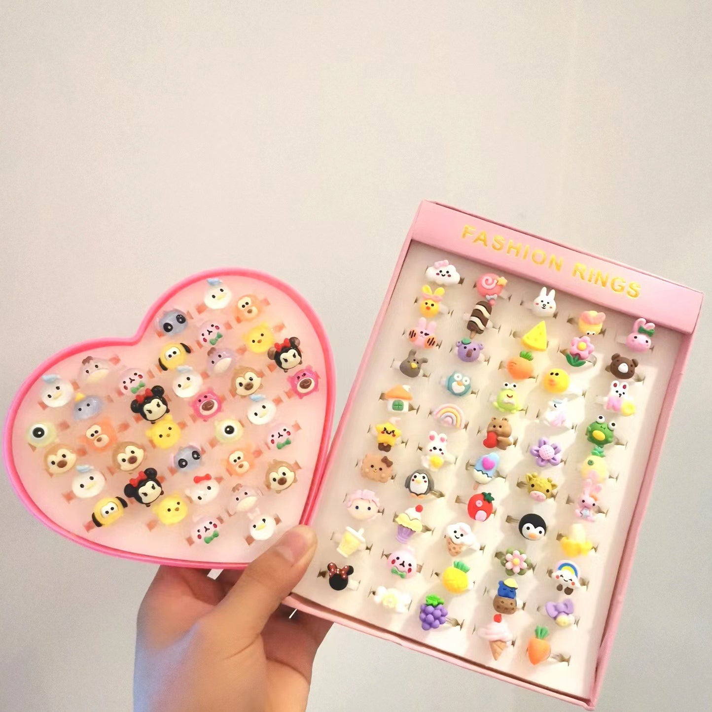 Lovely Princess Resin Toy Rings Jewelry Set - 36/50 Piece - Korean Cartoon