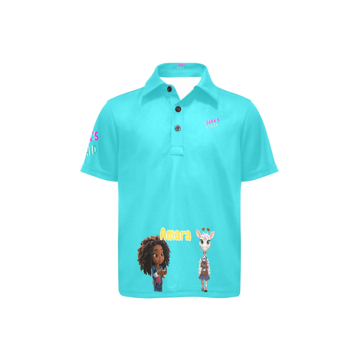 Polo para niña con estampado de avatares de Zara's World (2T-7Y)