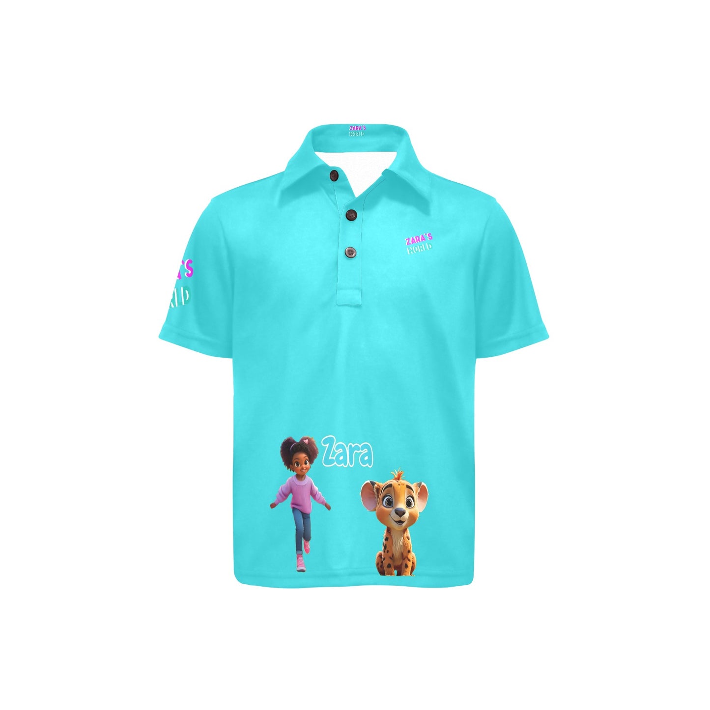 Polo para niña con estampado de avatares de Zara's World (2T-7Y)