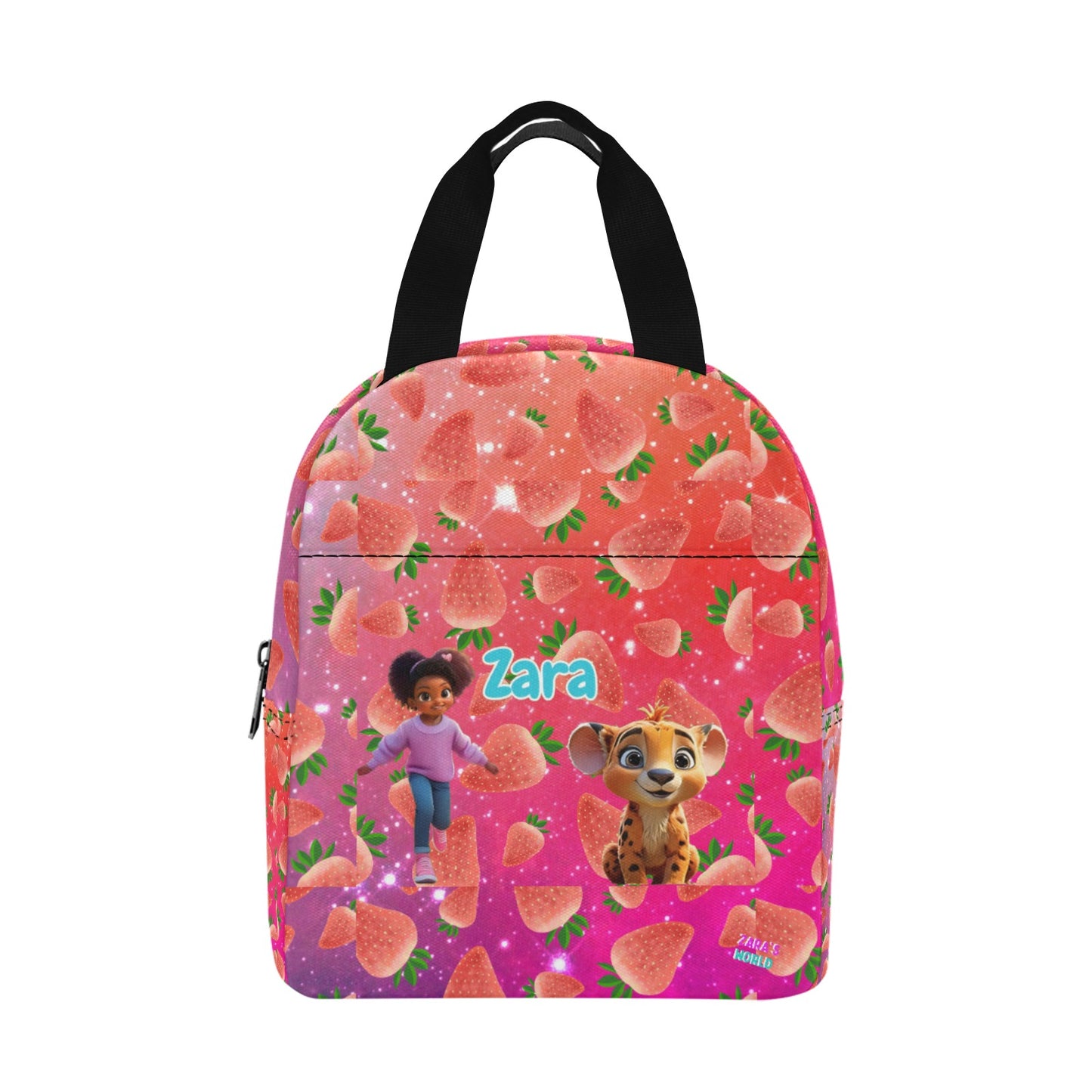 Zaras World Animal Avatar Fruit Print Lunch Bag (Strawberries/Grapes)