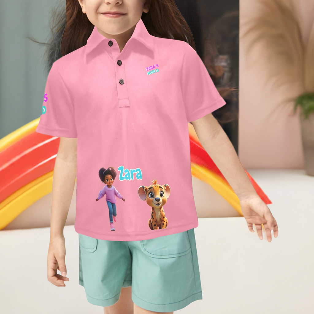 Polo para niña con estampado de avatares de Zara's World (2T-7Y)