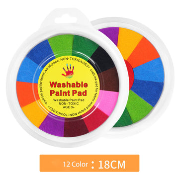 Almohadilla de tinta redonda de 12 colores de 18 cm