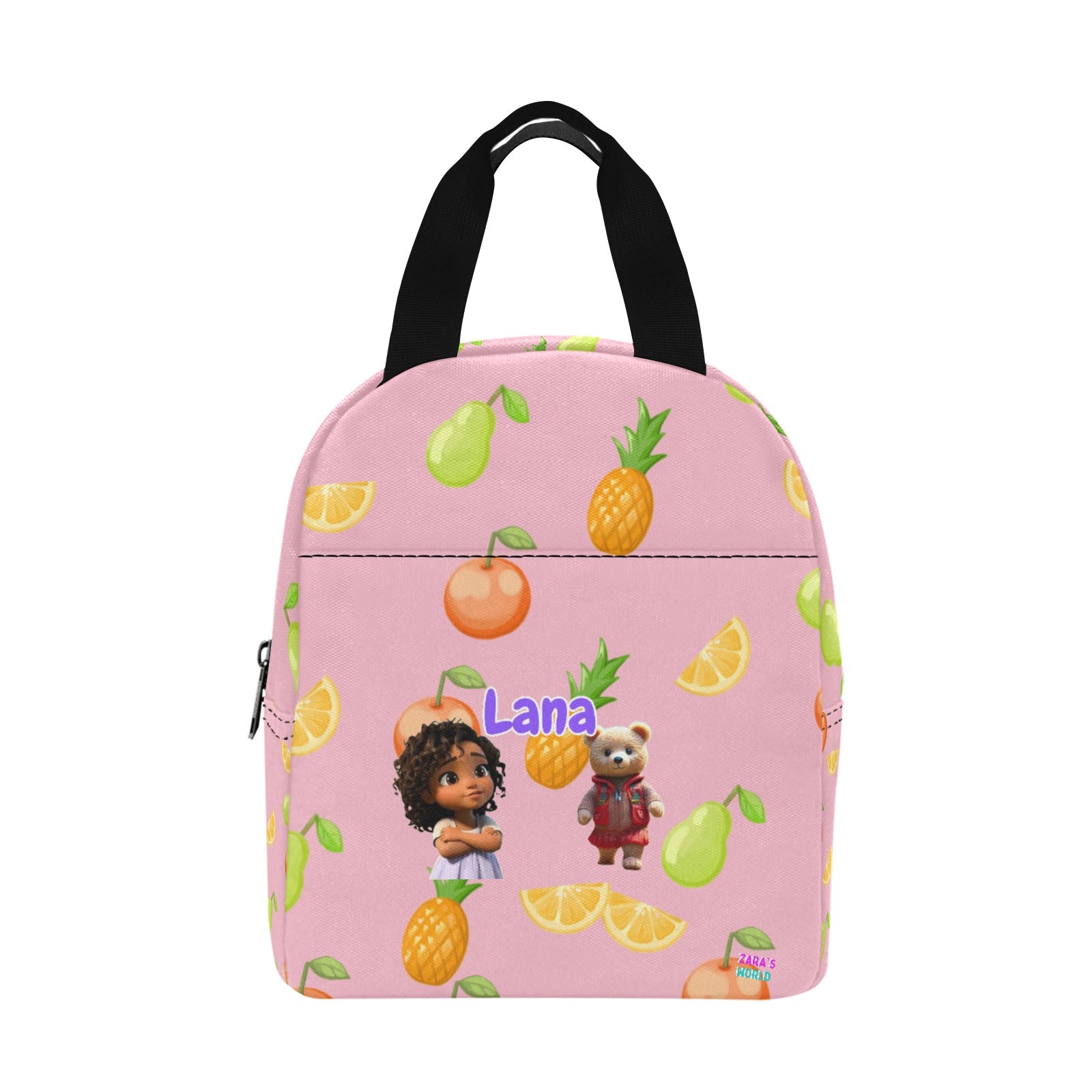 Zaras World Animal Avatar Fruit Print Lunch Bag