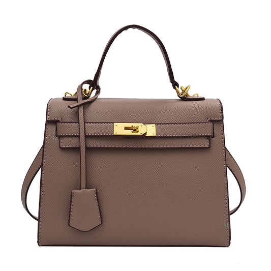 ZWX - PU Leather Candy Color Kelly Handbag with Buckle Lock