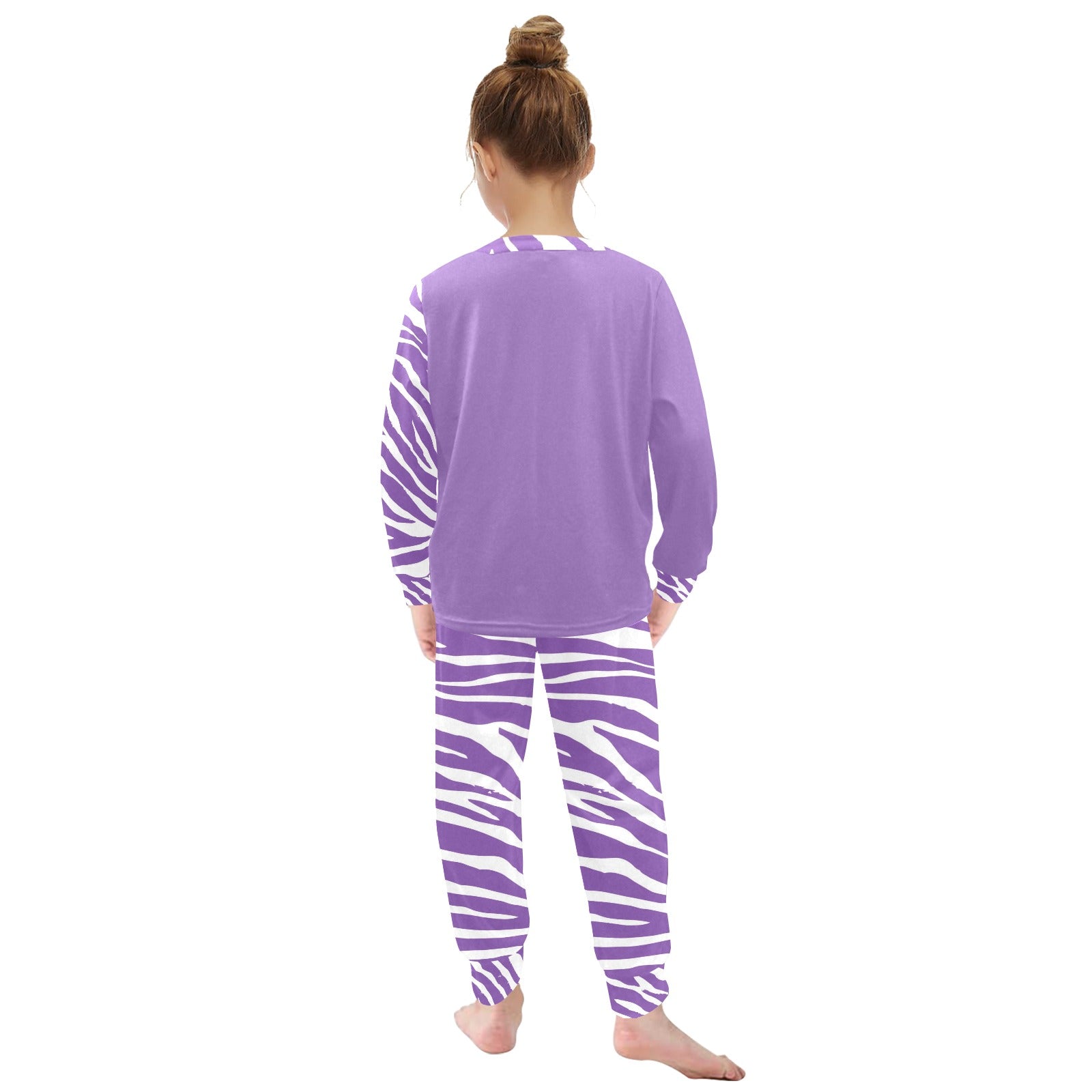 Little Girls' Animal Print Crew Neck Long Pajama Set