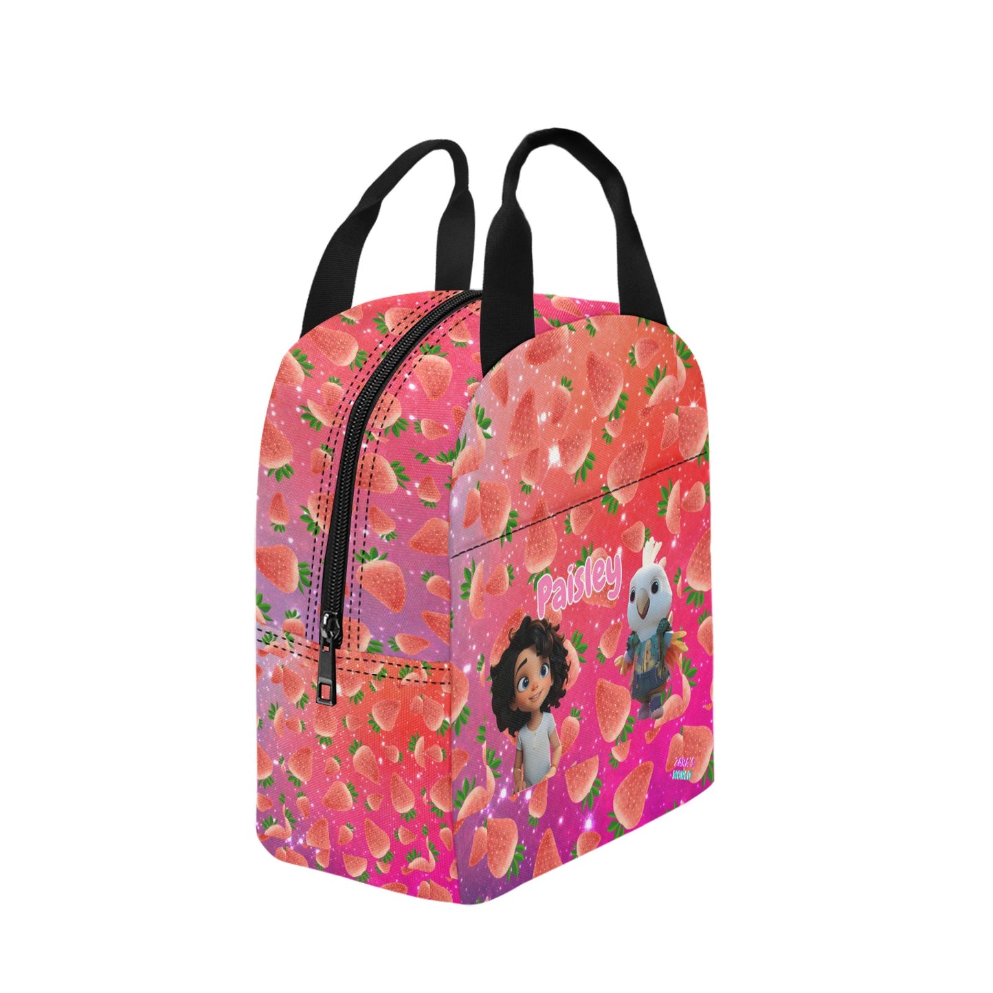 Zaras World Animal Avatar Fruit Print Lunch Bag (Strawberries/Grapes)