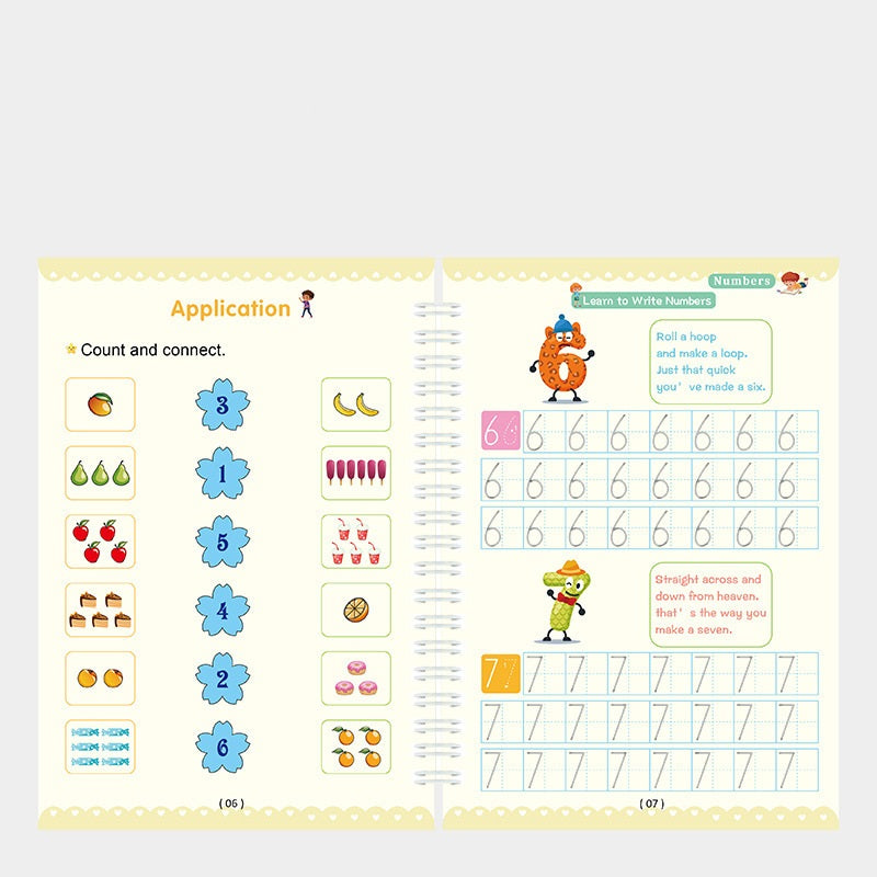 Children's Alcove Practice Reading and Writing Books with Magic Control Pens