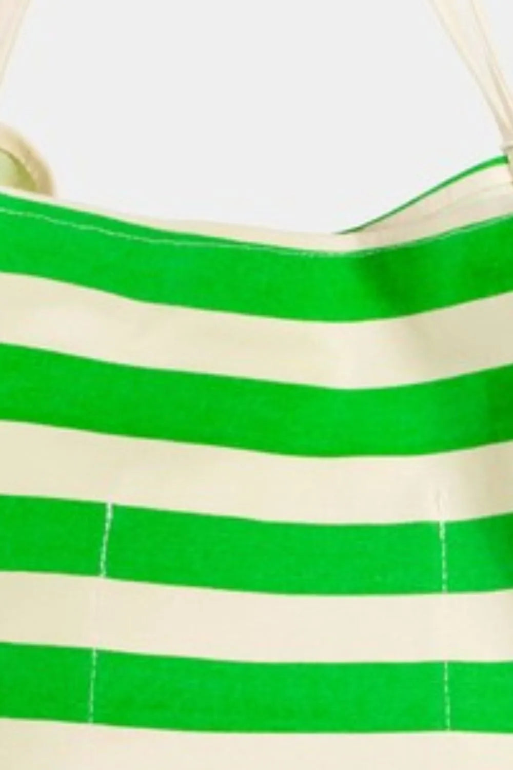 Fame Bright Color Stripe Tote Bag - Green
