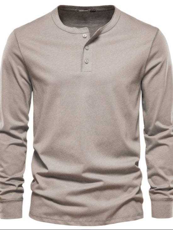 Men's Full Size Quarter Button Round Neck Long Sleeve T-Shirt.
Always be comfortable and effortlessly stylish with our Men's Full Size Quarter Button Round Neck Long Sleeve T-Shirt 