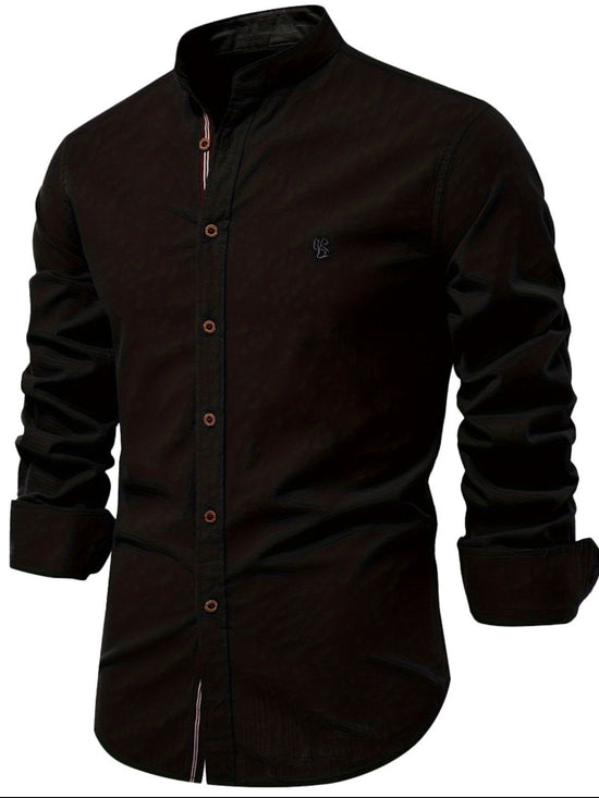 Men's Full Size Button Down Embroidered Shirt Plus Size. This button-down dapper collared shirt with embroidery is designed to fit and flatter men of all shapes and sizes.