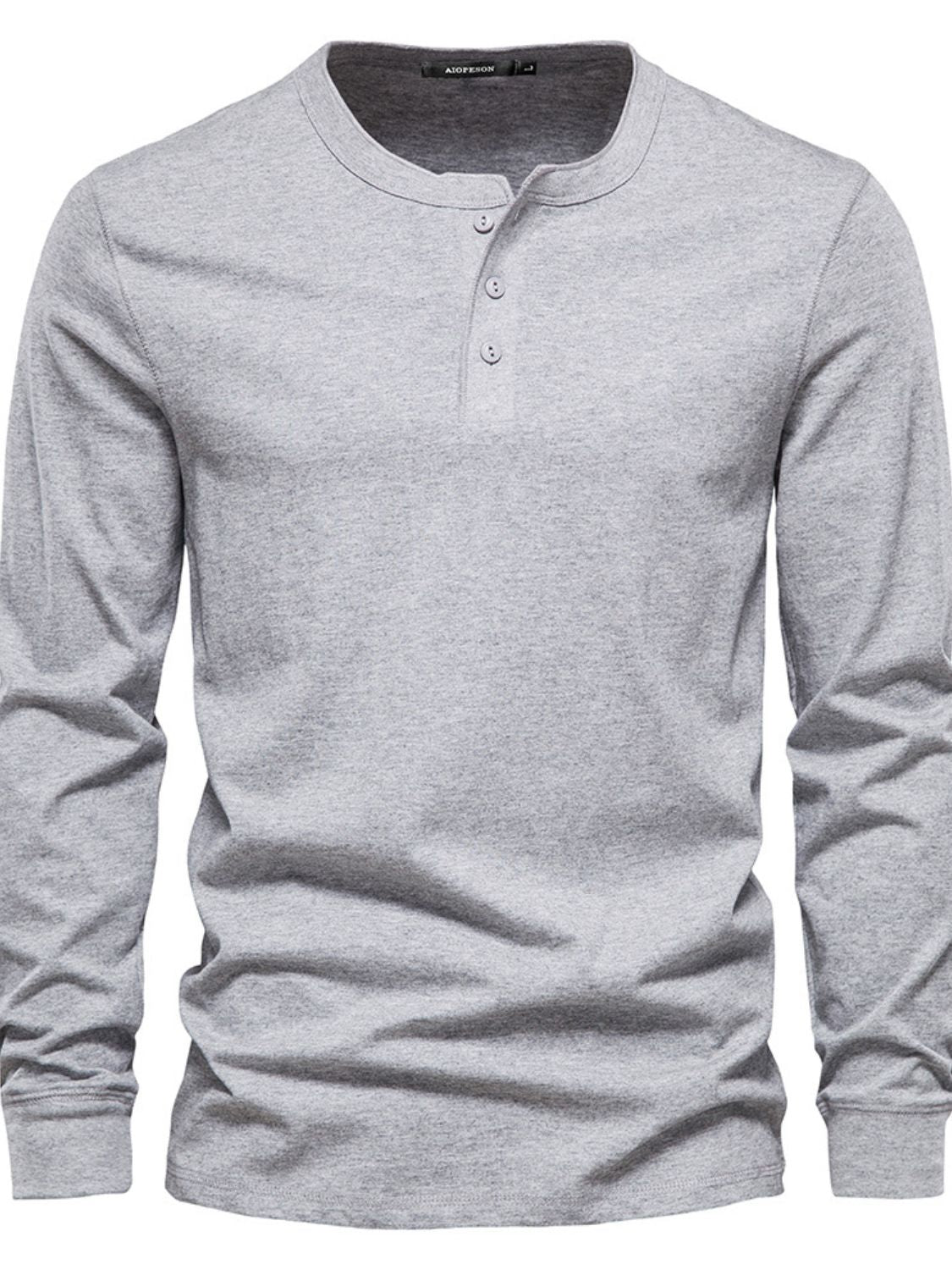 Men's Full Size Quarter Button Round Neck Long Sleeve T-Shirt.
Always be comfortable and effortlessly stylish with our Men's Full Size Quarter Button Round Neck Long Sleeve T-Shirt 