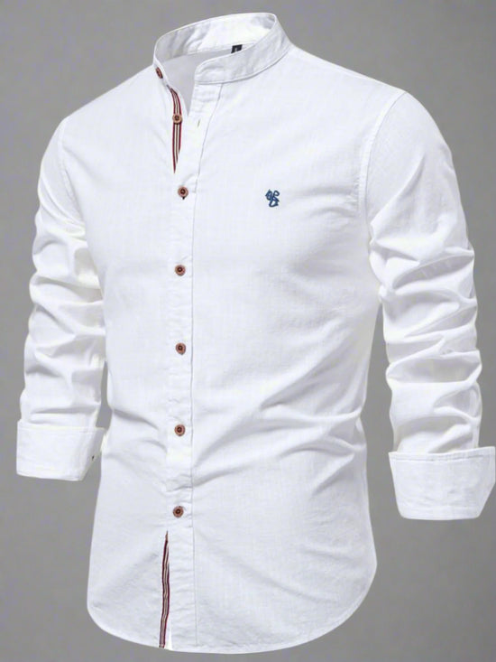 Men's Full Size Button Down Embroidered Shirt Plus Size. This button-down dapper collared shirt with embroidery is designed to fit and flatter men of all shapes and sizes.