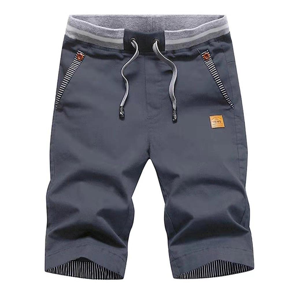 Tansozer Men's Shorts Casual Classic Fit Drawstring Summer Beach Shorts with Elastic Waist and Pockets