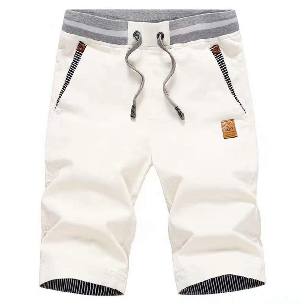 Tansozer Men's Shorts Casual Classic Fit Drawstring Summer Beach Shorts with Elastic Waist and Pockets