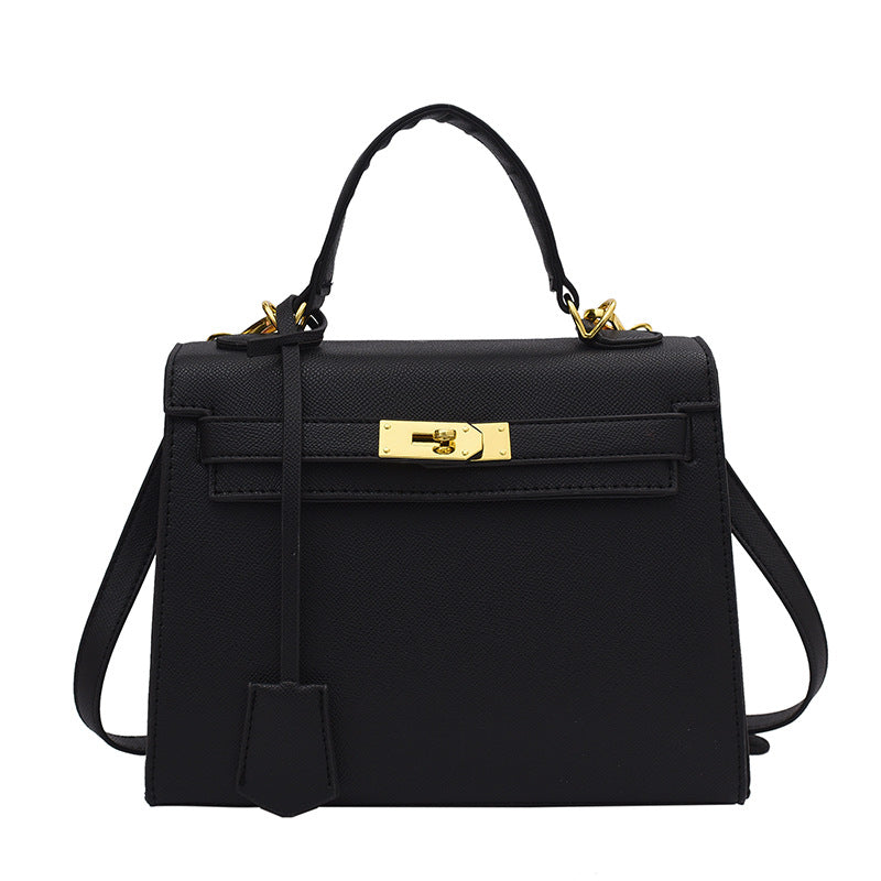 ZWX - PU Leather Candy Color Kelly Handbag with Buckle Lock