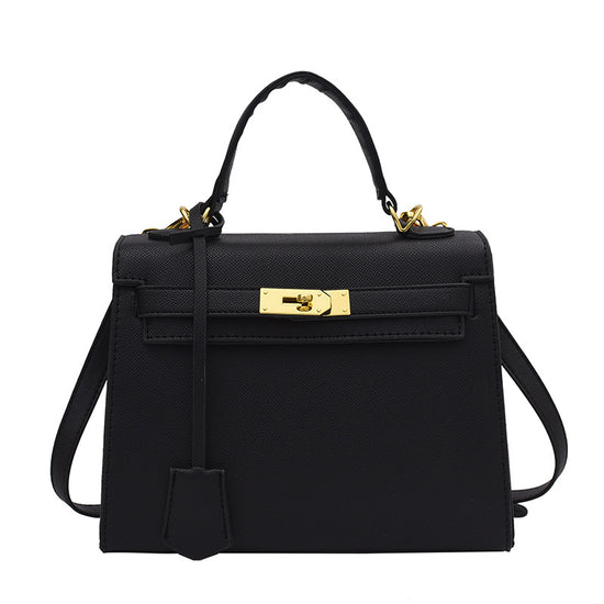 ZWX - PU Leather Candy Color Kelly Handbag with Buckle Lock