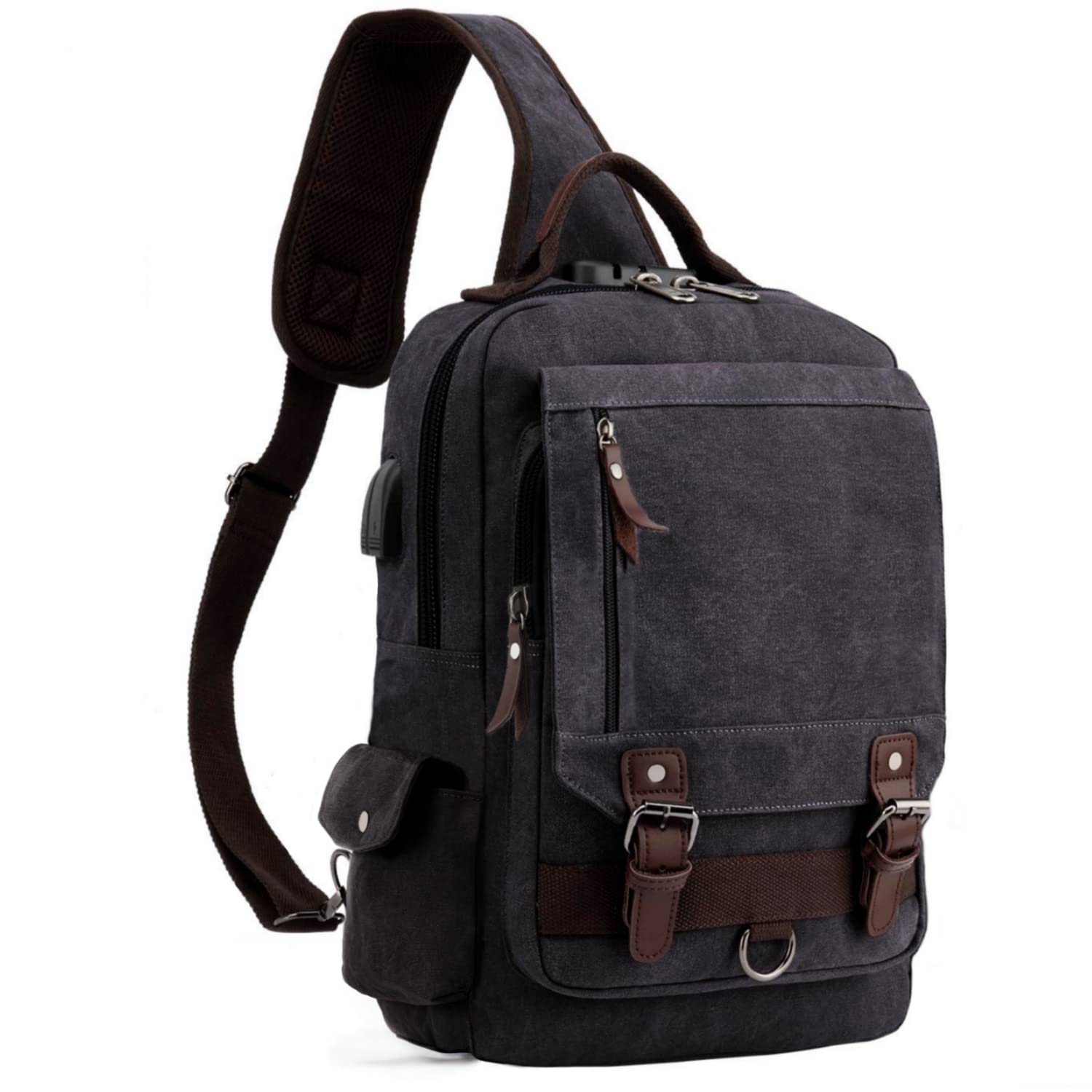Leaper Retro Crossbody Bag Sling Bag Canvas Messenger Bag for Men Women Shoulder Bag Crossbody Handbags Satchel Travel Bag