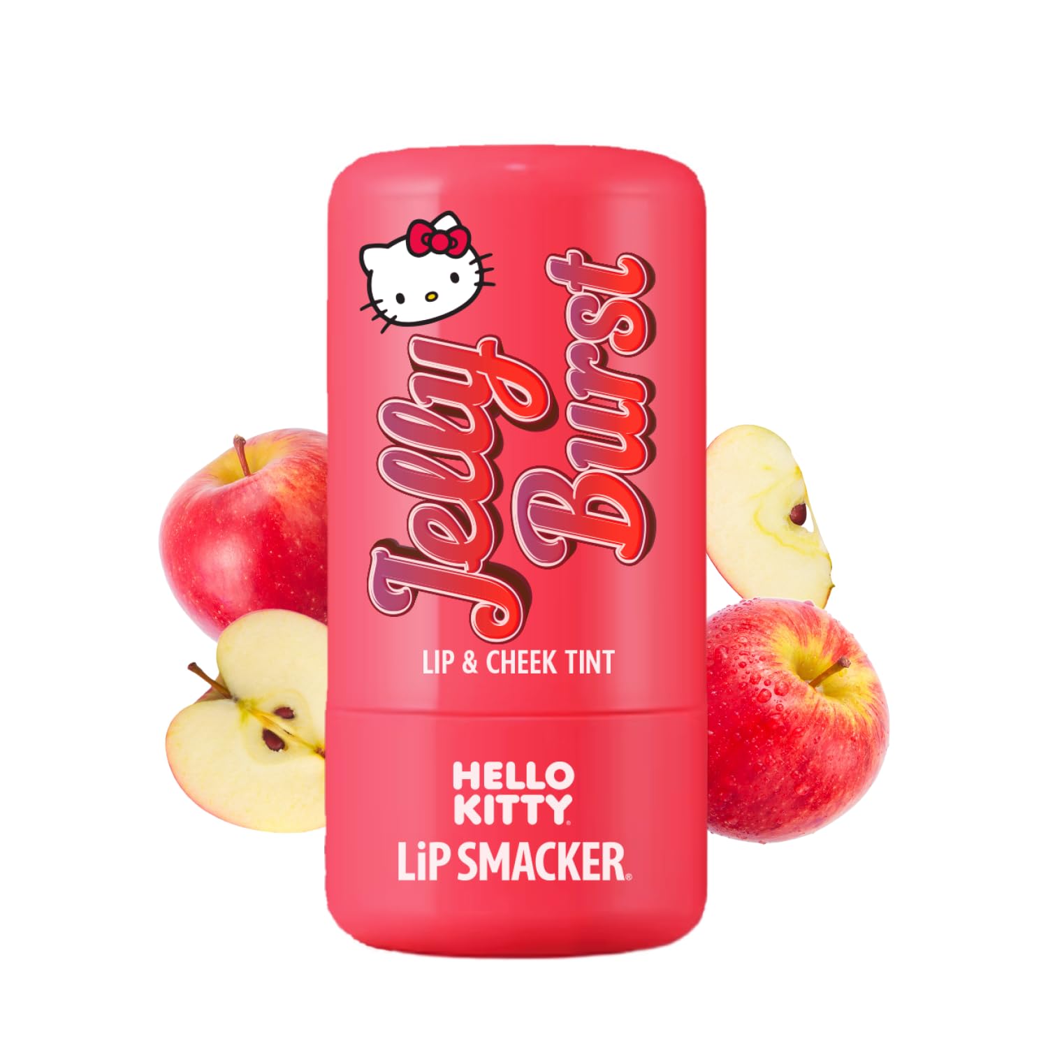Lip Smacker Hello Kitty So Jelly Lip & Cheek Tint, Moisturizing Sheer & Buildable Color, Fun Bouncy Jelly Texture, Sweet Apple Flavor - Apple