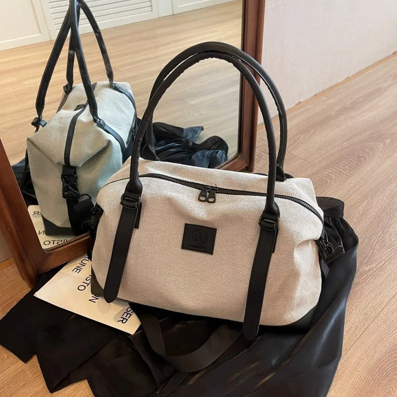 ZWX - Contrast Duffle Bag Textured TSA Approved Travel Bag