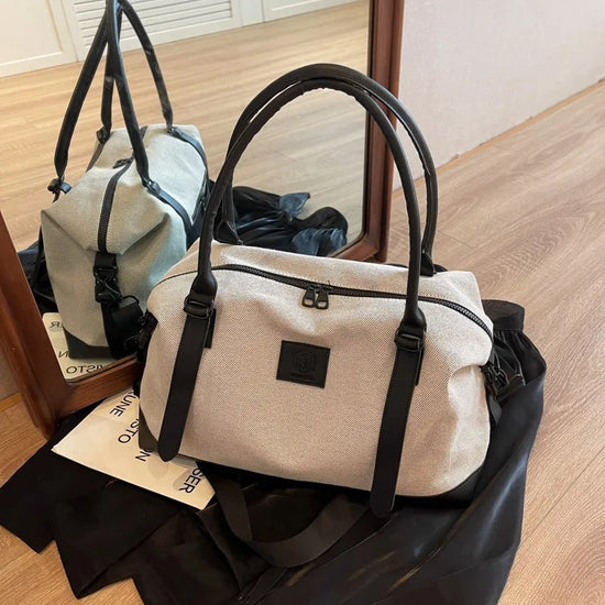 ZWX - Contrast Duffle Bag Textured TSA Approved Travel Bag
