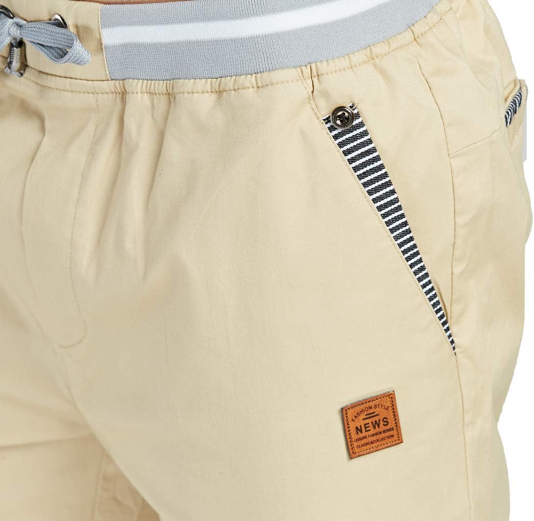 Tansozer Men's Shorts Casual Classic Fit Drawstring Summer Beach Shorts with Elastic Waist and Pockets