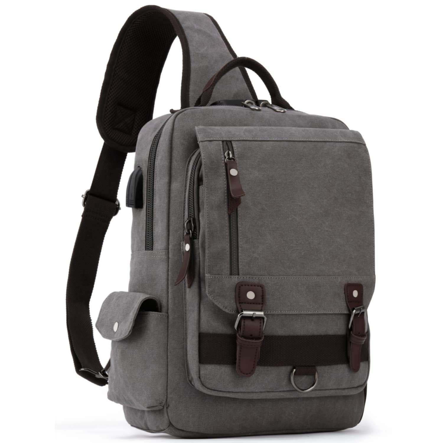Leaper Retro Crossbody Bag Sling Bag Canvas Messenger Bag for Men Women Shoulder Bag Crossbody Handbags Satchel Travel Bag