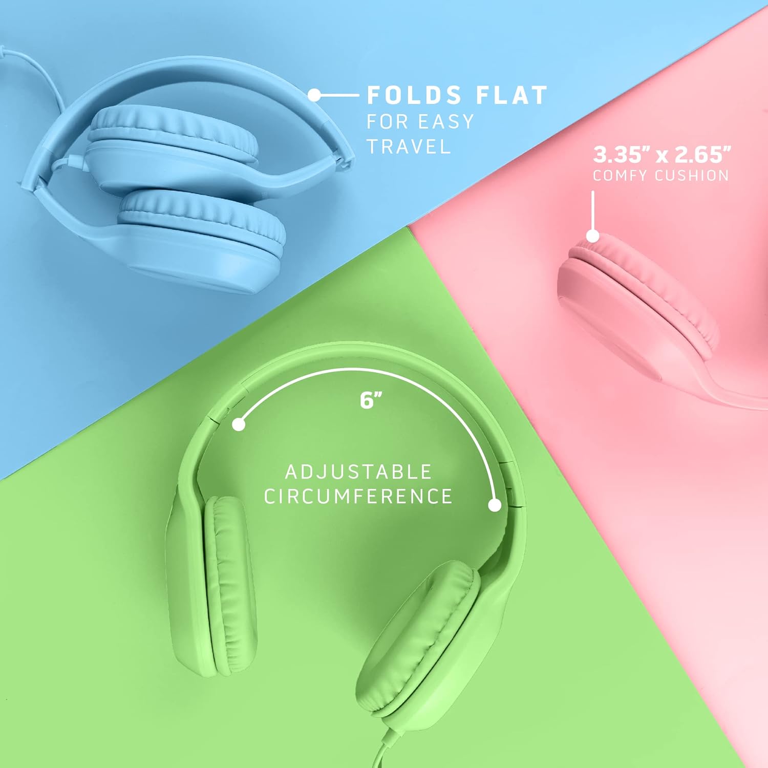 Bulk Kids Headphones for School with Microphones - 5-Pack On-Ear 3.5mm Wired Headphones for Schools -Comfy Wired Kids Headphones with in-Line Mics – School Headphones for Kids