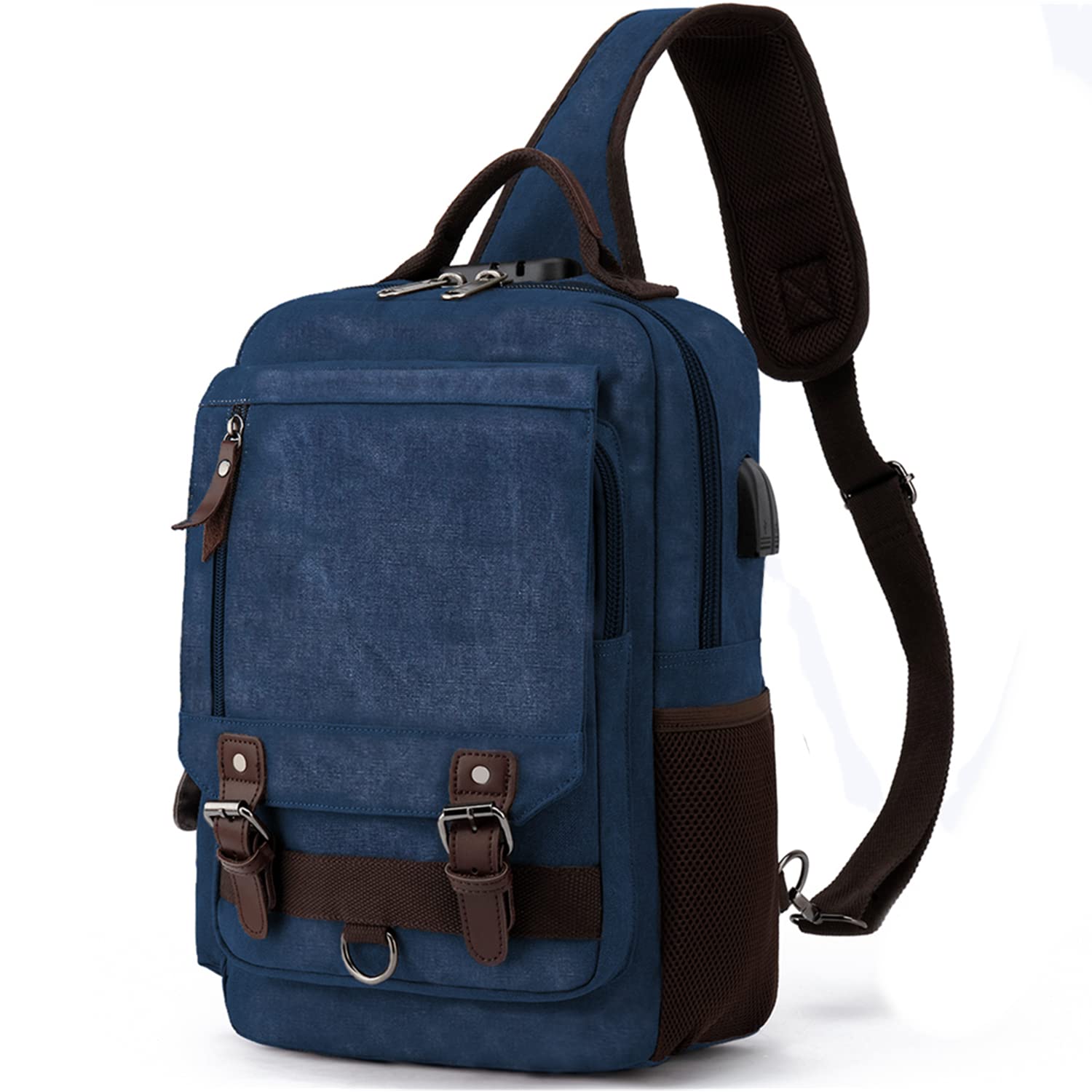 Leaper Retro Crossbody Bag Sling Bag Canvas Messenger Bag for Men Women Shoulder Bag Crossbody Handbags Satchel Travel Bag