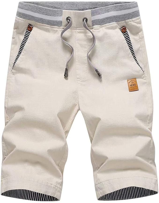 Tansozer Men's Casual Classic Fit Drawstring Summer Beach Shorts