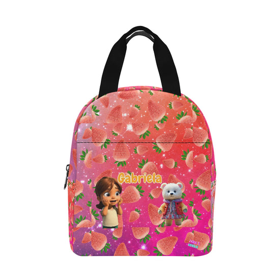 Zaras World Animal Avatar Fruit Print Lunch Bag (Strawberries/Grapes)