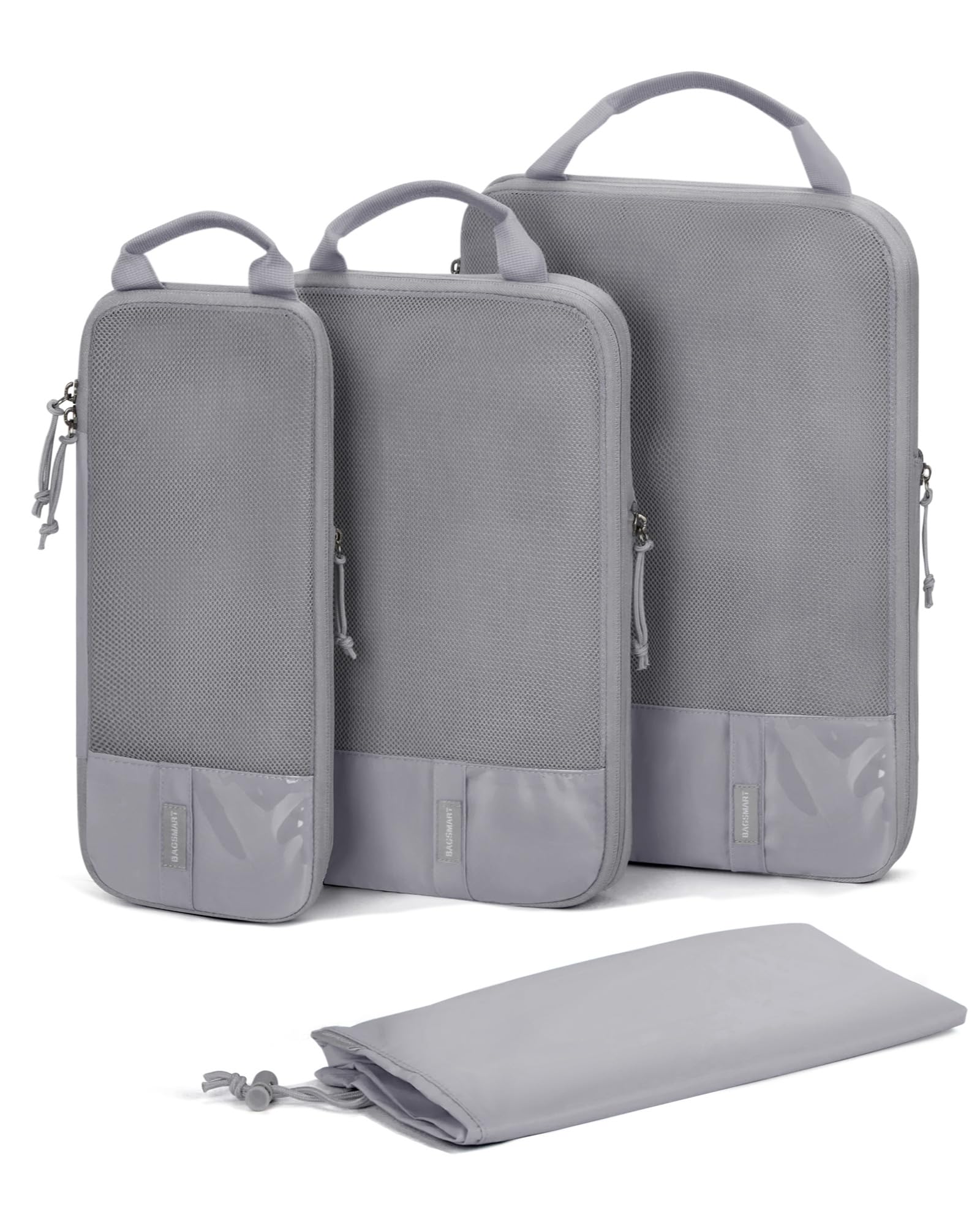 BAGSMART 6 Set Compression Packing Cubes - Lightweight Travel Essentials, Durable Luggage Organizer
