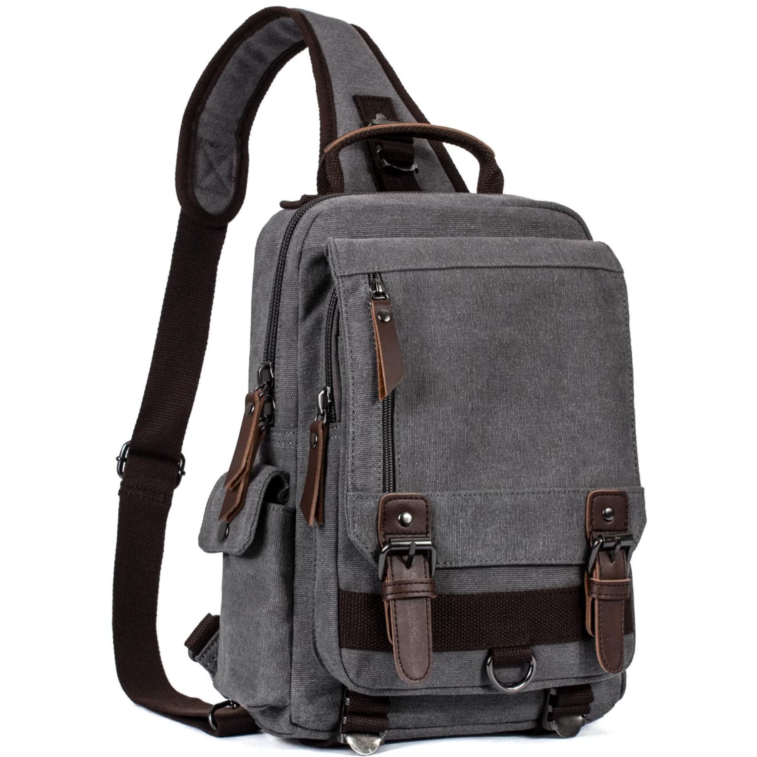 Leaper Retro Crossbody Bag Sling Bag Canvas Messenger Bag for Men Women Shoulder Bag Crossbody Handbags Satchel Travel Bag