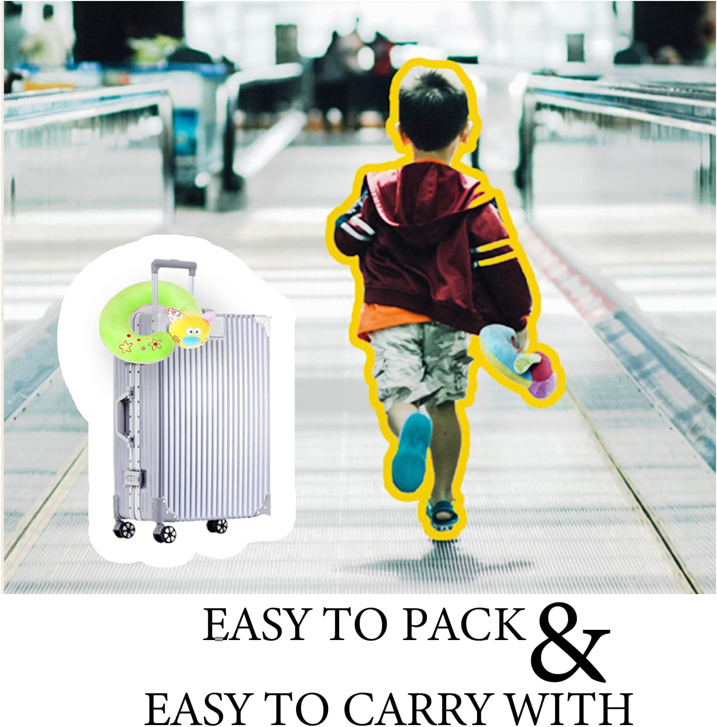 Kids Neck Pillow for Traveling - Essential for Toddler Road Trips and Airplane Travel Comfortable Travel Pillow for Kids - Cute Dog Plush Toy with Chin Support Kids
