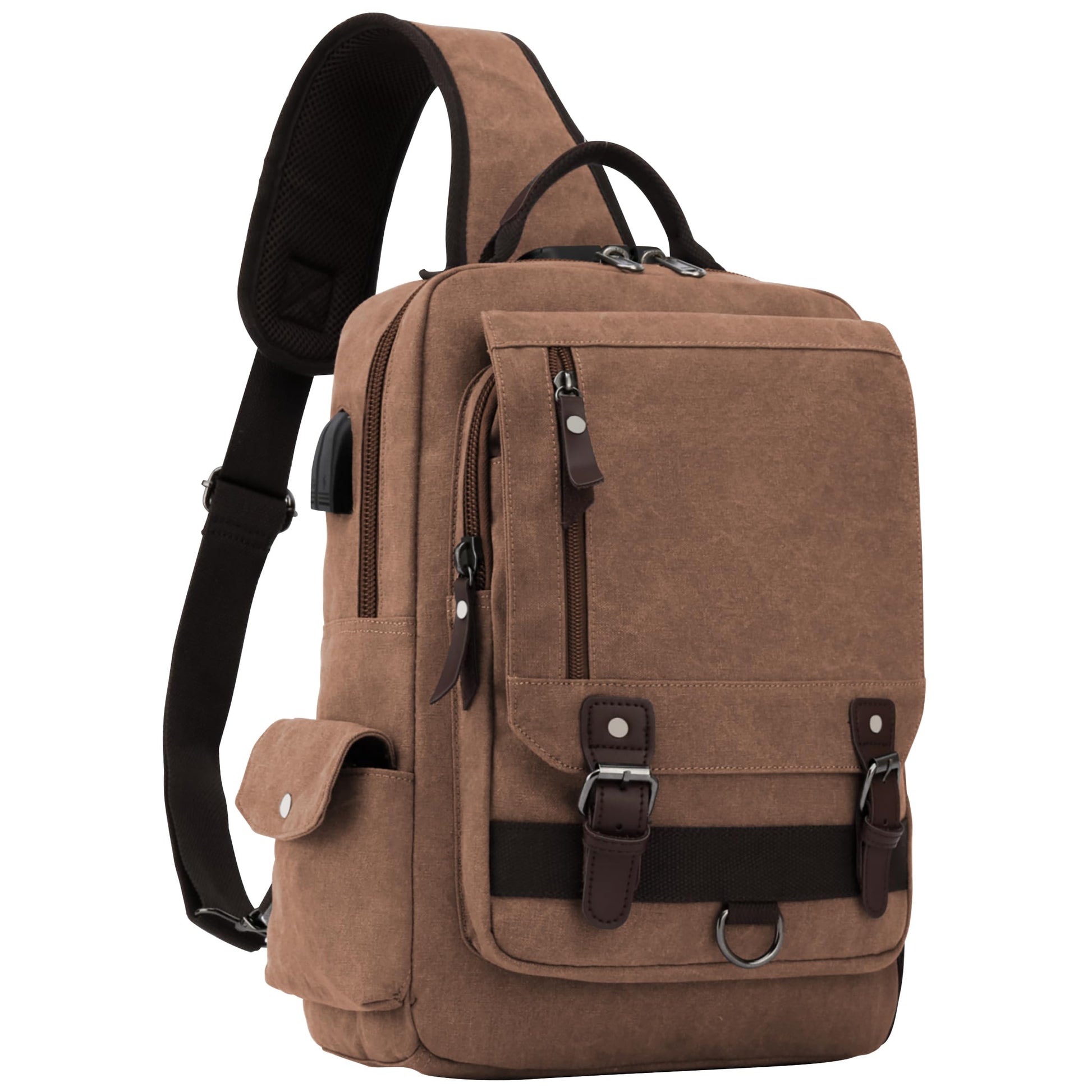 Leaper Retro Crossbody Bag Sling Bag Canvas Messenger Bag for Men Women Shoulder Bag Crossbody Handbags Satchel Travel Bag