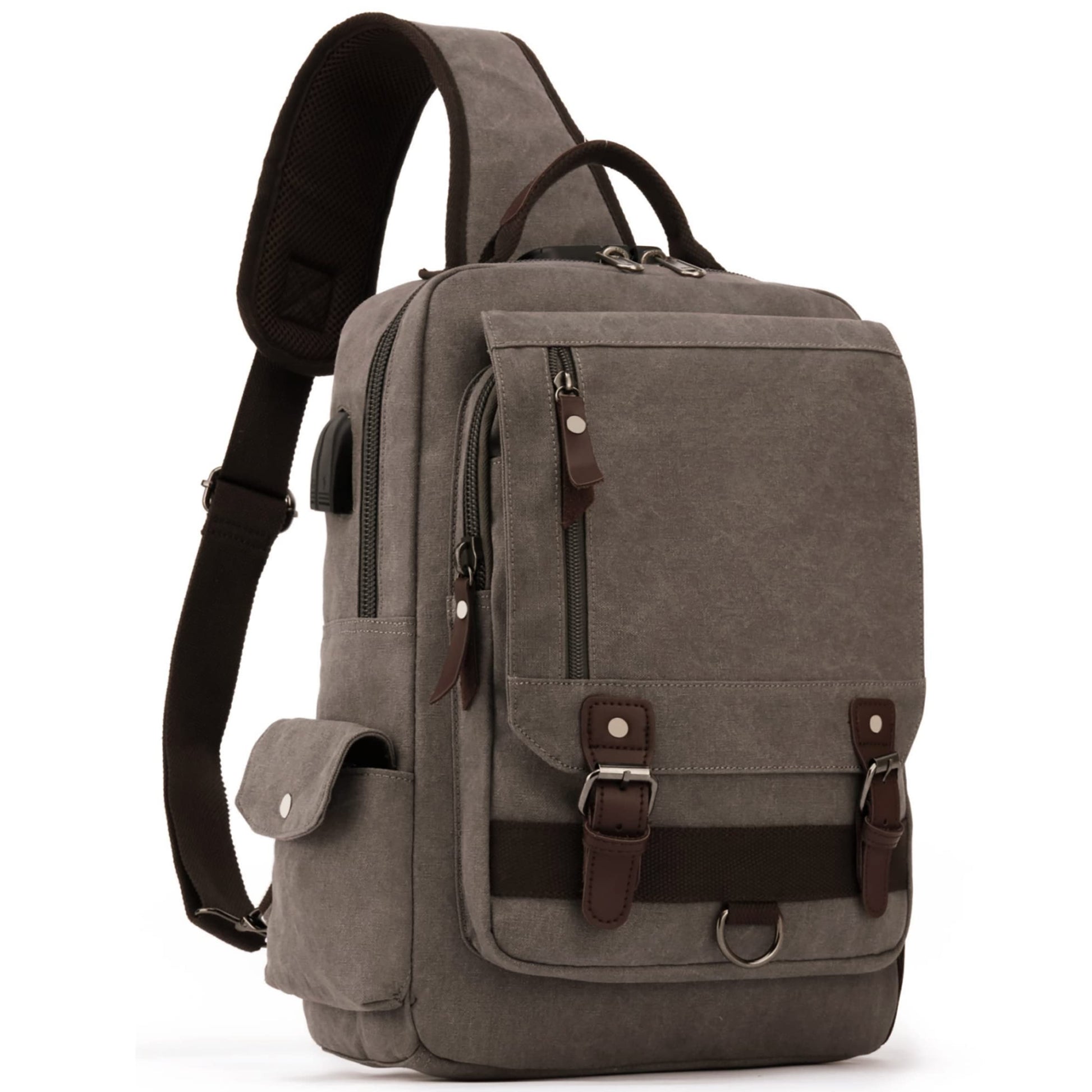 Leaper Retro Crossbody Bag Sling Bag Canvas Messenger Bag for Men Women Shoulder Bag Crossbody Handbags Satchel Travel Bag