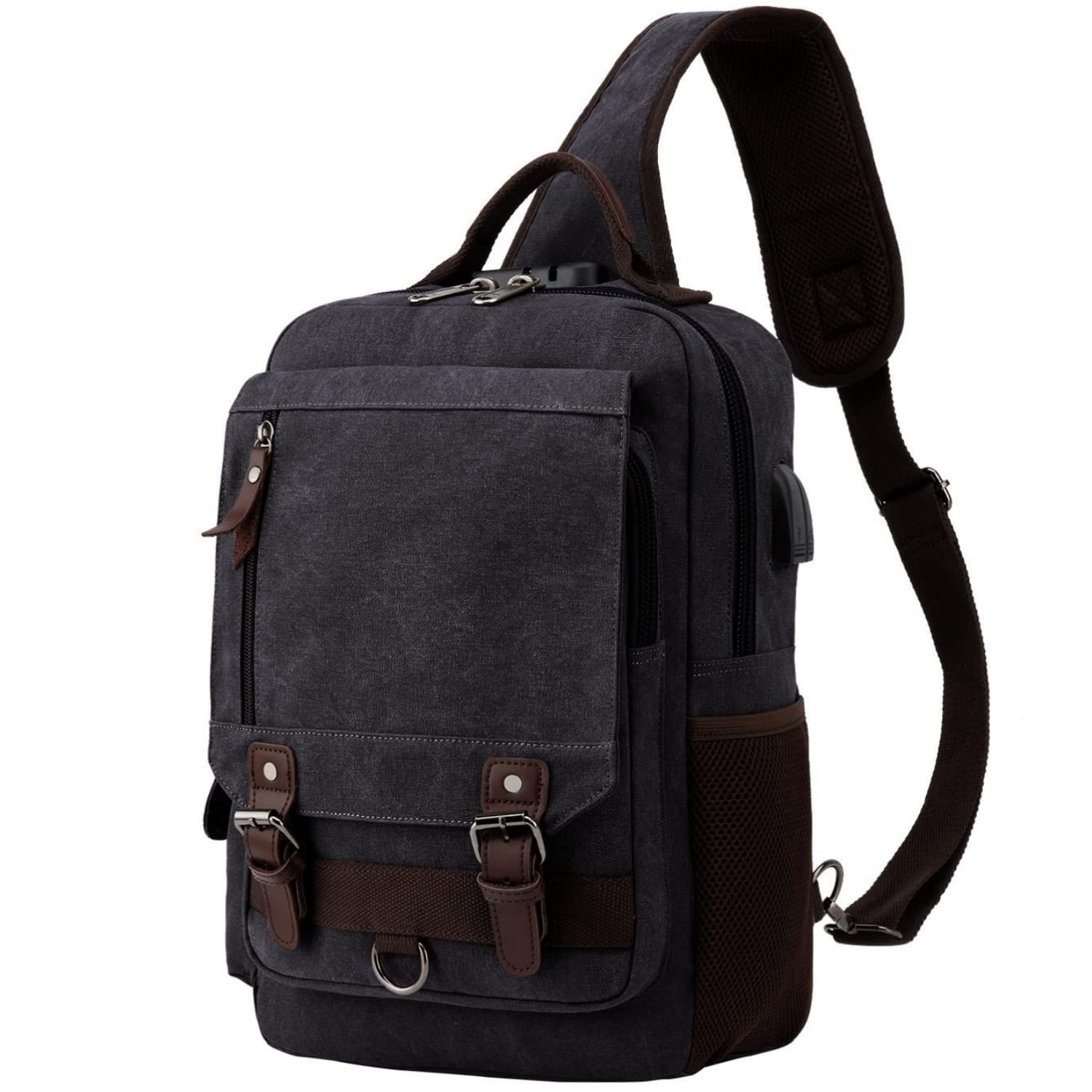 Leaper Retro Crossbody Bag Sling Bag Canvas Messenger Bag for Men Women Shoulder Bag Crossbody Handbags Satchel Travel Bag