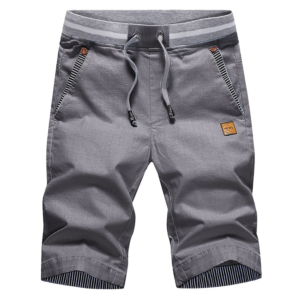 Tansozer Men's Shorts Casual Classic Fit Drawstring Summer Beach Shorts with Elastic Waist and Pockets