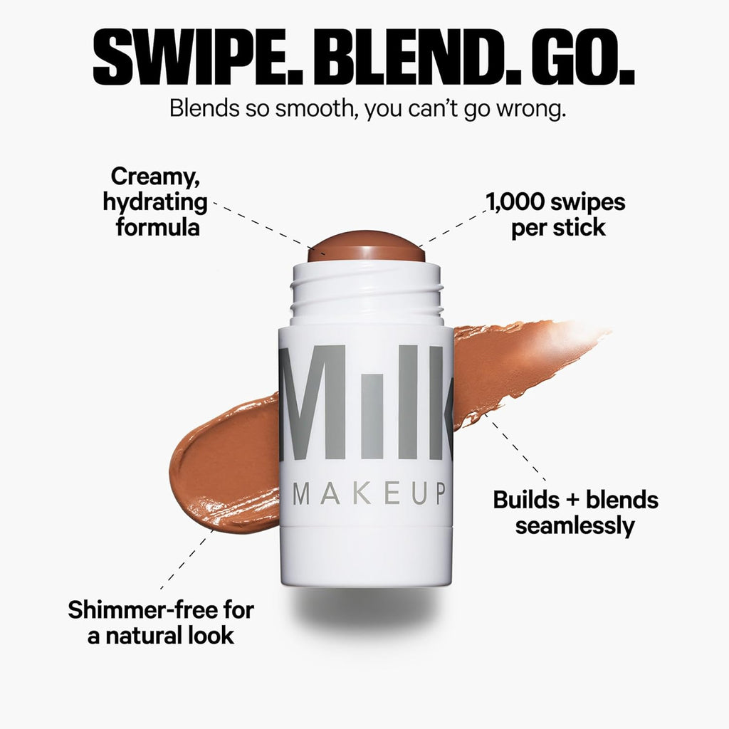 Milk Makeup Matte Bronzer – Buildable Cream Bronzer Stick with Mango Butter + Apricot Oil – Hydrating, Multi-Use Formula for a Sunkissed Glow