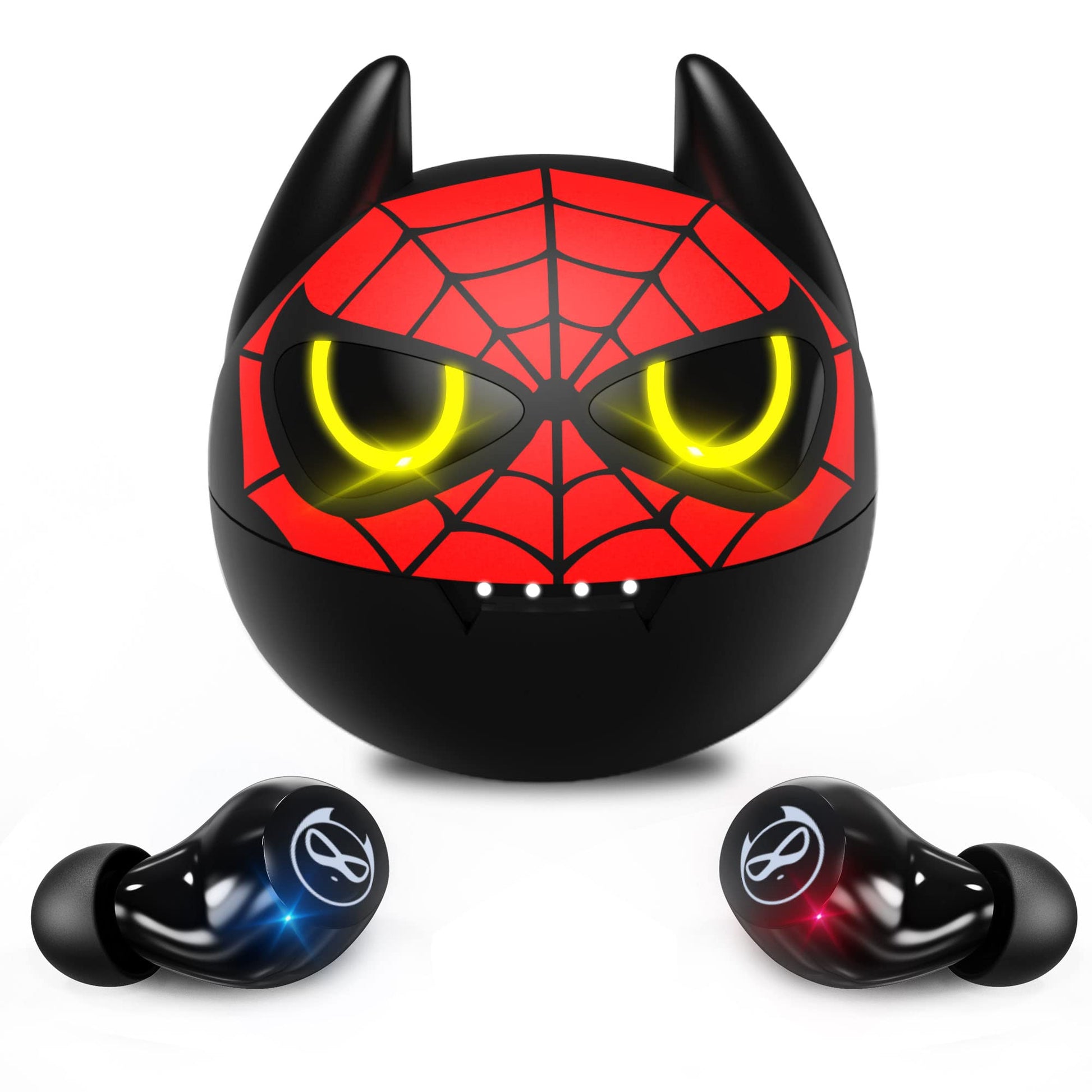 Wireless Earbuds, Bluetooth 5.0 Stereo Headphones, in-Ear Sweat-Proof Wireless Earphones Dual Mic and Noise Reduction, Touch Control Headset with Cartoon Blue Changing Men Charging Case